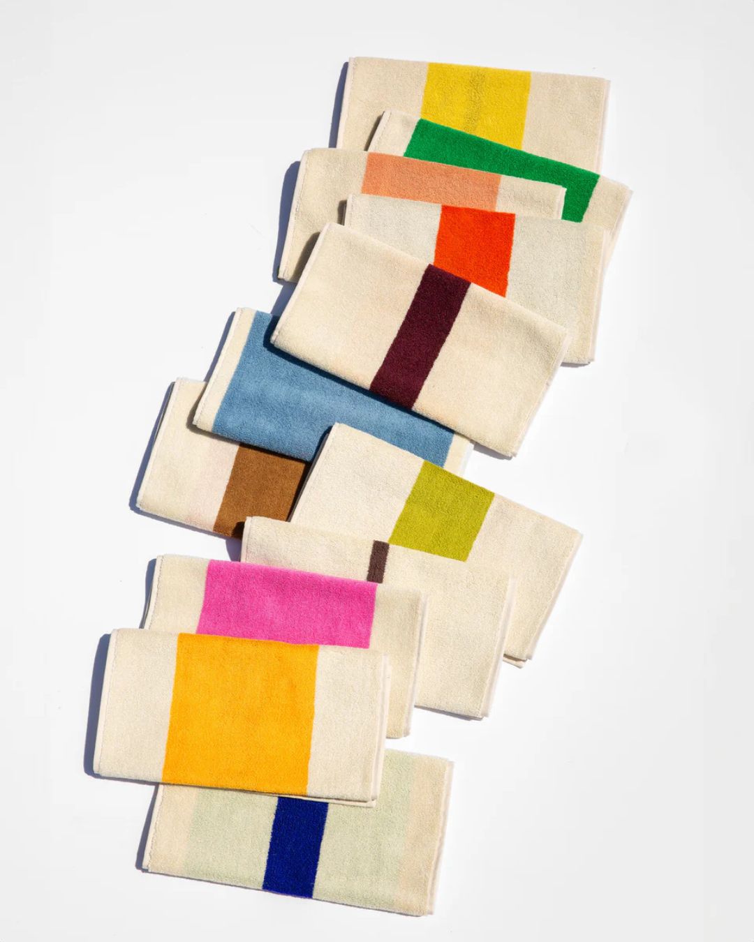 Stack of striped towels