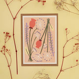 Dried Flower Card - Peach