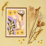 Dried Flower Card - Wheat Yellow