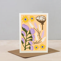 Dried Flower Card - Wheat Yellow