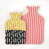 Hot Water Bottle - Pink, Yellow & Charcoal - 1l - Small
