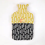 Hot Water Bottle - Pink, Yellow & Charcoal - 1l - Small