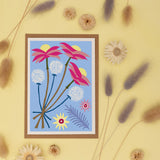 Dried Flower Card - Blue