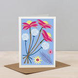 Dried Flower Card - Blue