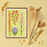 Dried Flower Card - Yellow