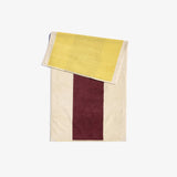 Bath Towel - Lemon and Bordeaux