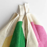 Bath Towel - Green and Hot Pink
