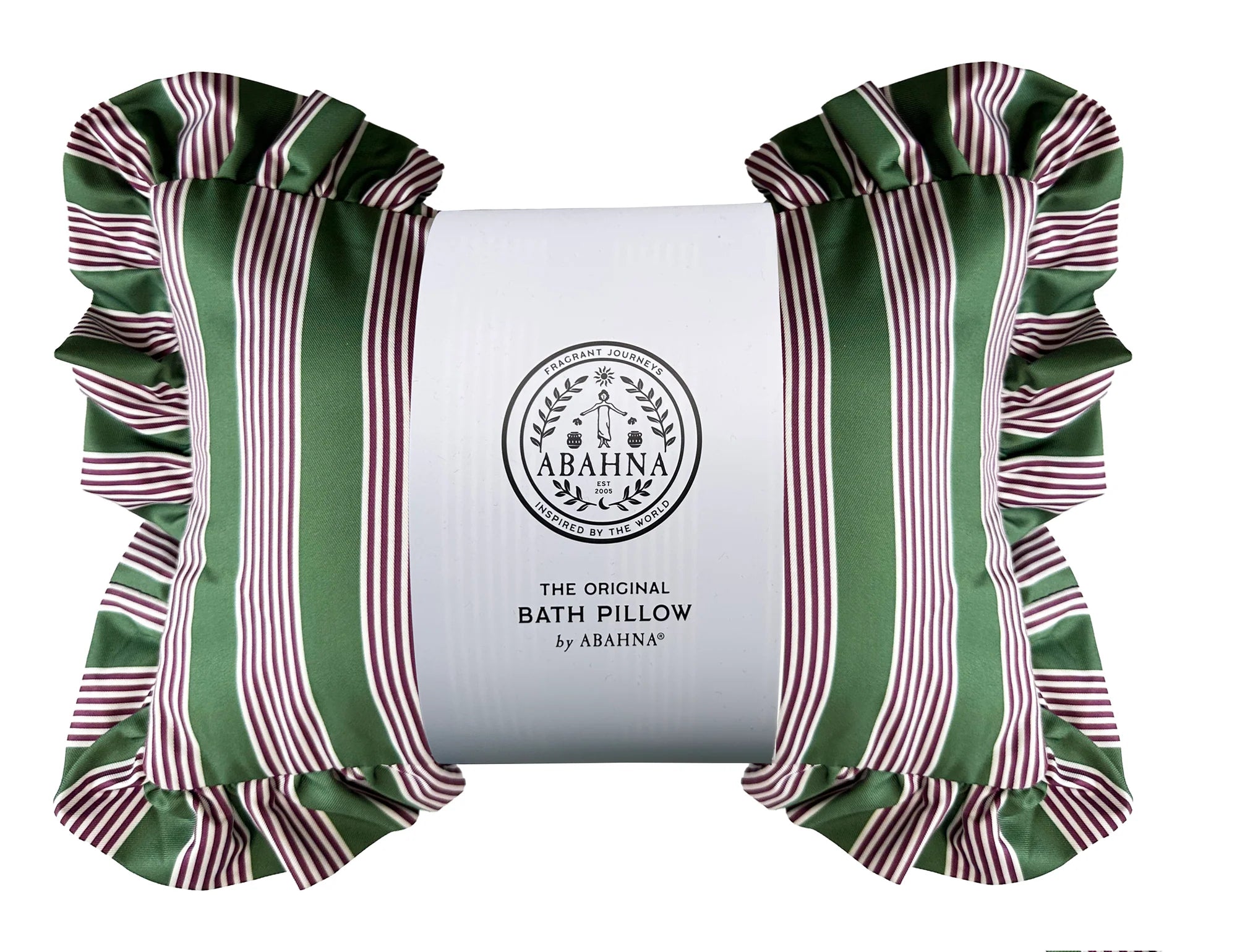 Stripy Bath Pillow - Green with Pink Stripes – Dook