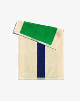 Face Towel - Green and Royal Blue Stripe