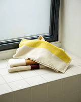 Face Towel - Lemon and Coffee Stripe