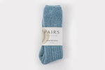 Ultra Soft Alpaca Bed Socks - Ribbed - Blue