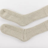 Ultra Soft Alpaca Bed Socks - Ribbed - Pearl Grey