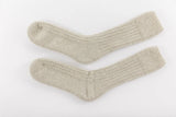 Ultra Soft Alpaca Bed Socks - Ribbed - Pearl Grey