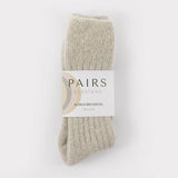 Ultra Soft Alpaca Bed Socks - Ribbed - Pearl Grey