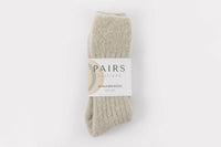 Ultra Soft Alpaca Bed Socks - Ribbed - Pearl Grey