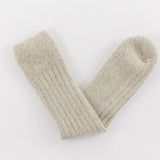 Ultra Soft Alpaca Bed Socks - Ribbed - Pearl Grey