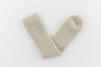 Ultra Soft Alpaca Bed Socks - Ribbed - Pearl Grey