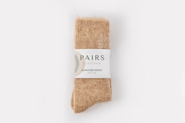 Ultra Soft Alpaca Bed Socks - Plain - Fawn