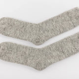 Ultra Soft Alpaca Bed Socks - Plain - Grey